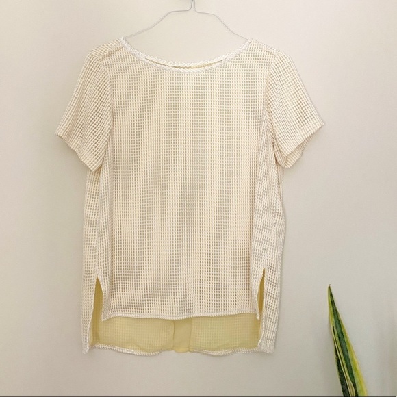 Rag & Bone Bettina Pale Yellow Mesh Top - Picture 1 of 7